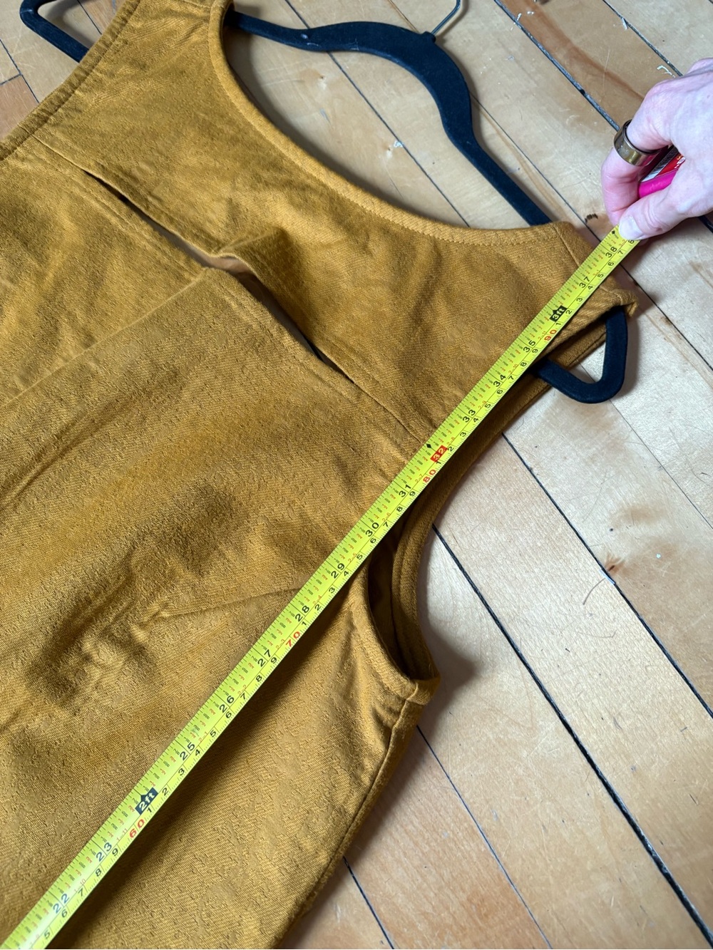 Melow Sz 10 Agave Mustard Yellow Cut Out Knee Length Cotton Dress - Picture 9 of 11